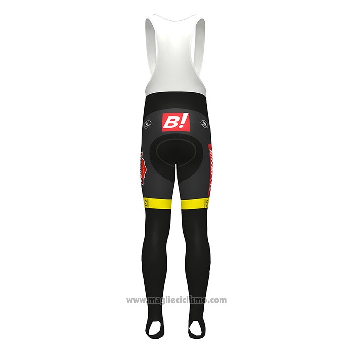 2022 Abbigliamento Ciclismo Lotto-Kern Haus Nero Giallo Manica Lunga e Salopette